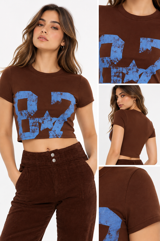 POLERA BABY TEE LOGO "87"