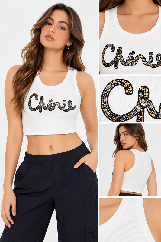 CROP TOP LOGO "CHERIE"