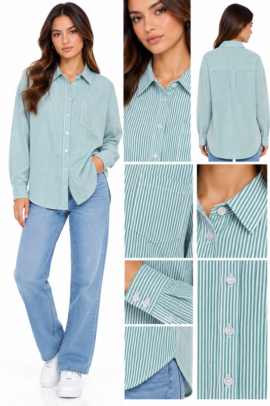 CAMISA OVERSIZED CON LINEAS