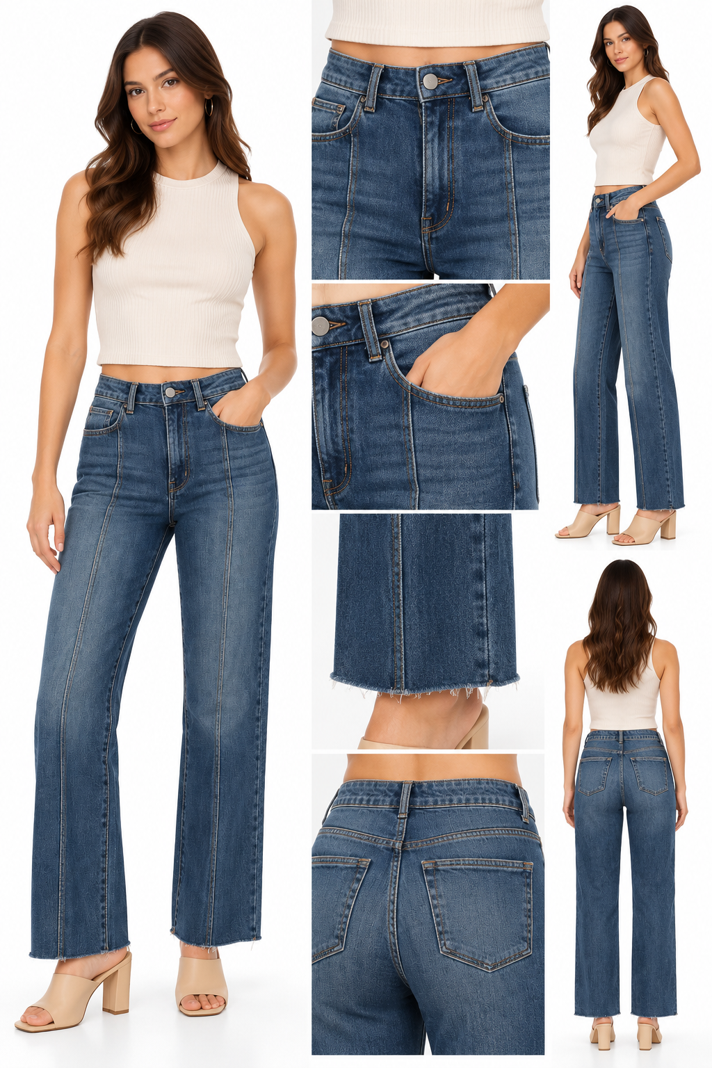 PANTALON HIGH RISE DENIM STRAIGHT