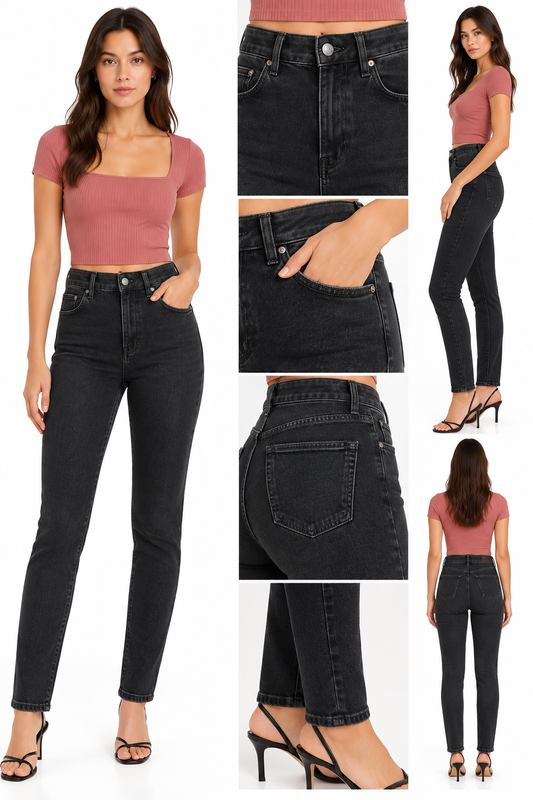 PANTALON DENIM HIGH RISE SKINNY CLÁSICO