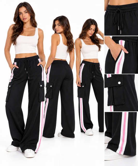 PANTALON CARGO CON FRANJA LATERAL
