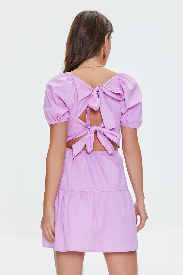 VESTIDO MINI CON MANGAS ABULLONADAS