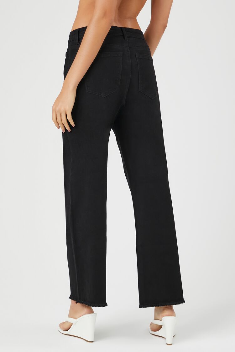 PANTALON WIDE-LEG CON DESHILACHADO EN EL BOTA PIE