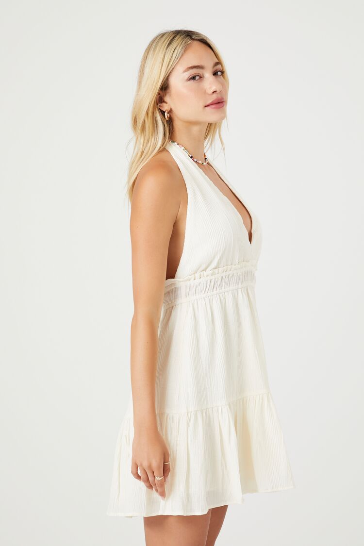VESTIDO ESCOTE HALTER CON VOLADOS