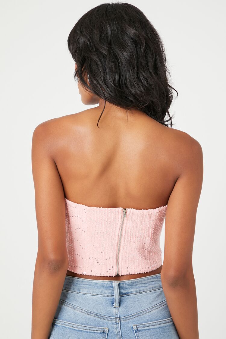 CROP TOP STRAPLESS CON LENTEJUELAS