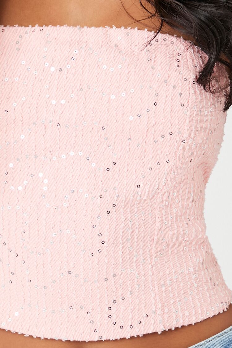 CROP TOP STRAPLESS CON LENTEJUELAS
