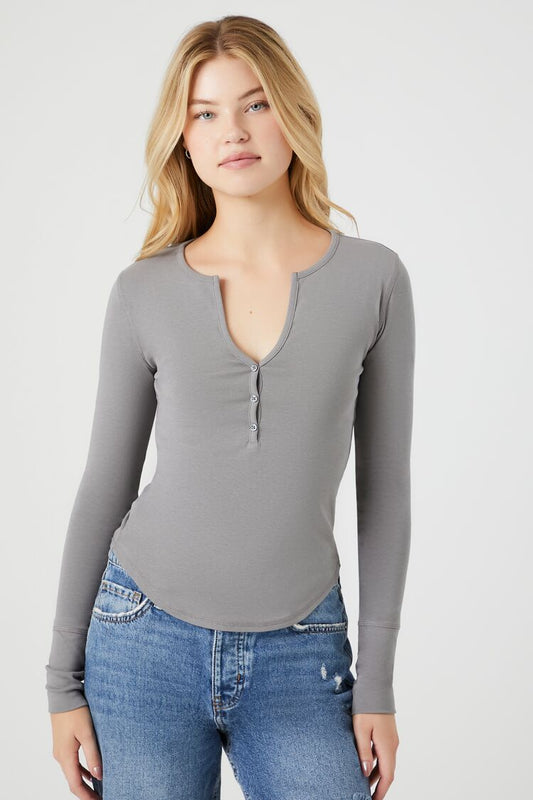 TOP MANGALARGA DE ALGODÓN LISO