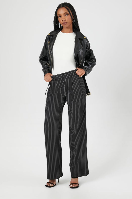 PANTALON WIDE-LEG DE VESTIR CON LINEAS