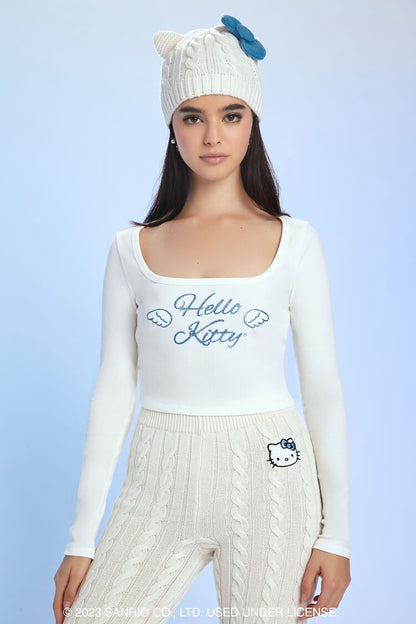 MANGALARGA BABY TEE CON LOGO "HELLO KITTY"