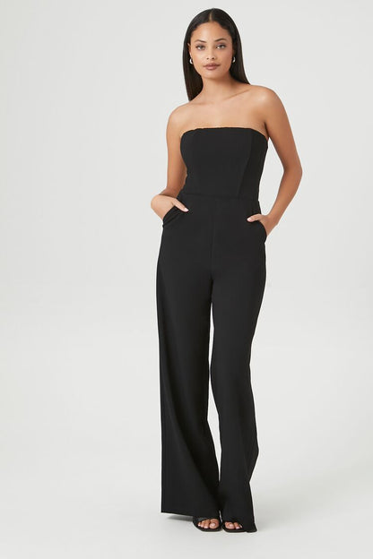 JUMPSUIT STRAPLESS CON DETALLE DE TRENZAS EN LA ESPALDA