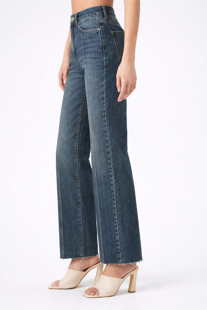 PANTALON HIGH RISE DENIM STRAIGHT