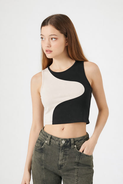 TOP CON FRANJA ASIMÉTRICA