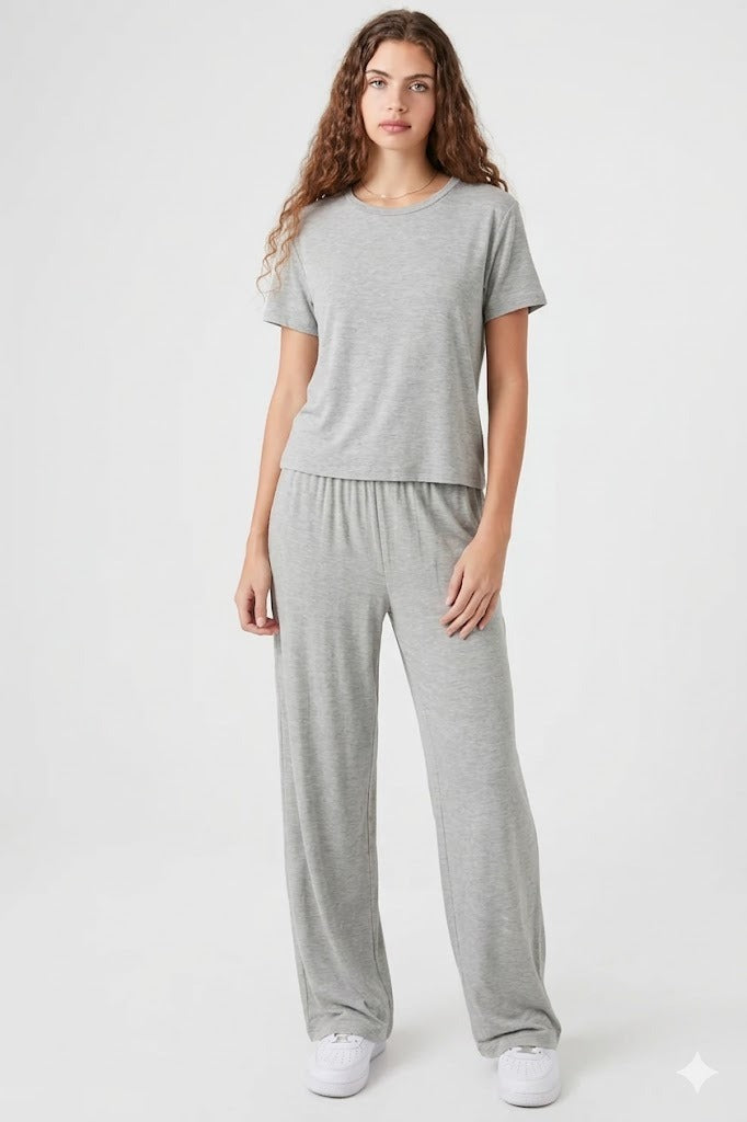 SET PIJAMA DE ALGODÓN DE POLERA Y PANTALONA