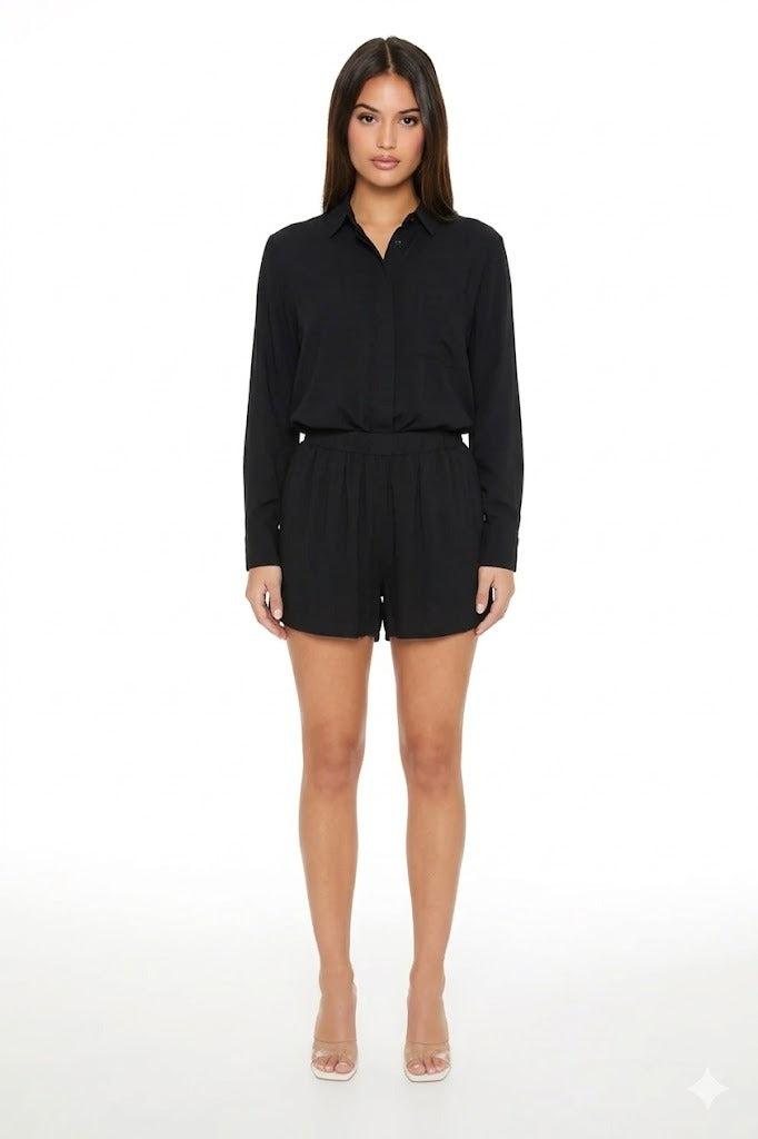 SET DE LINO DE SHORT Y CAMISA MANGALARGA 1