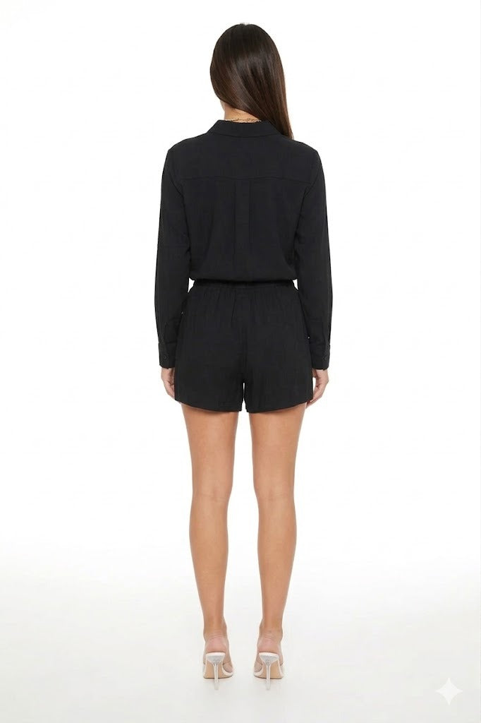 SET DE LINO DE SHORT Y CAMISA MANGALARGA 1