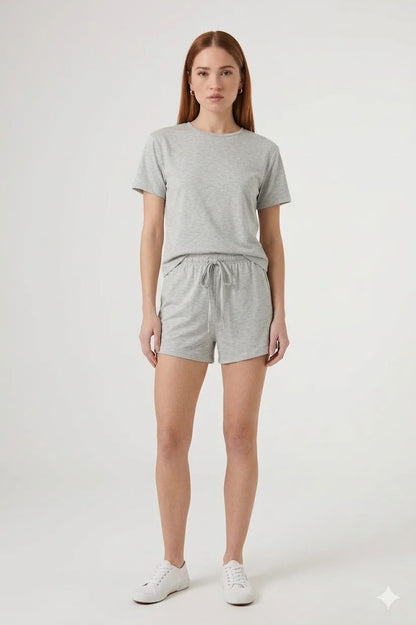 SET DE PIJAMA DE ALGODÓN CON POLERA Y SHORT