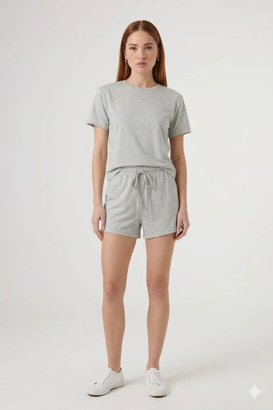 SET DE PIJAMA DE ALGODÓN CON POLERA Y SHORT