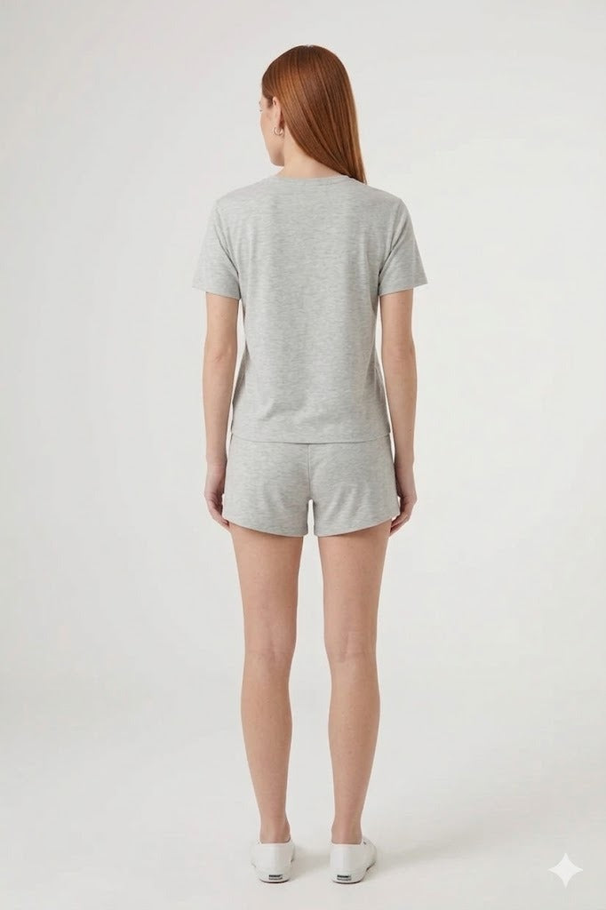 SET DE PIJAMA DE ALGODÓN CON POLERA Y SHORT