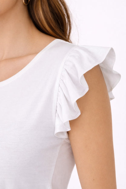 BLUSA CON DETALLE DE VOLADO EN LA MANGA