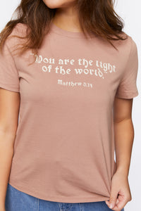 POLERA LOGO "YOU ARE THE LIGTH  OF THE WOLRD"